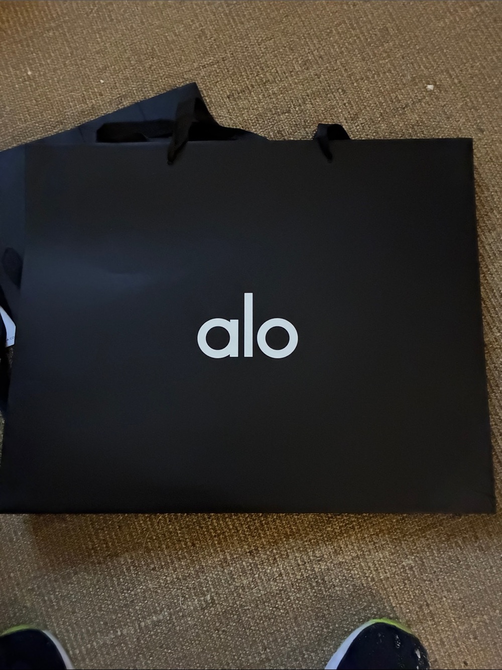 ALO Yoga Black Shopper Tote with White Logo